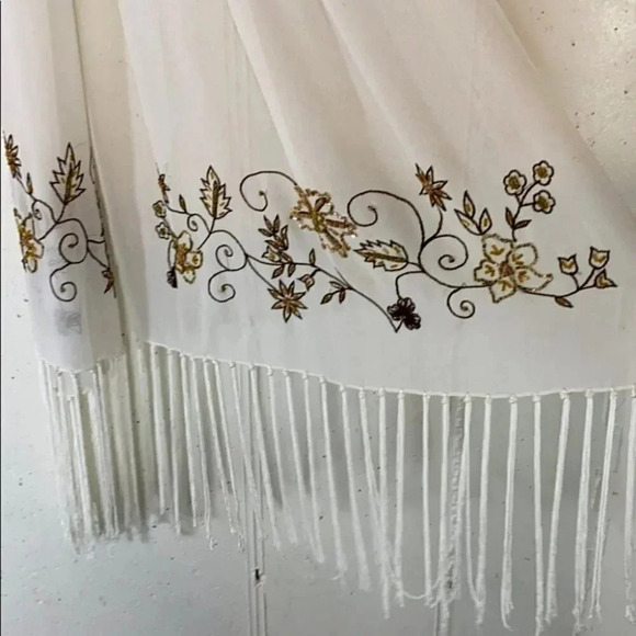 Collection XIIX sheer 88” cream beaded‎ scarf - Picture 9 of 9